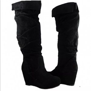 Madden Girl Angel Black Womens Riding Boot Size 7M